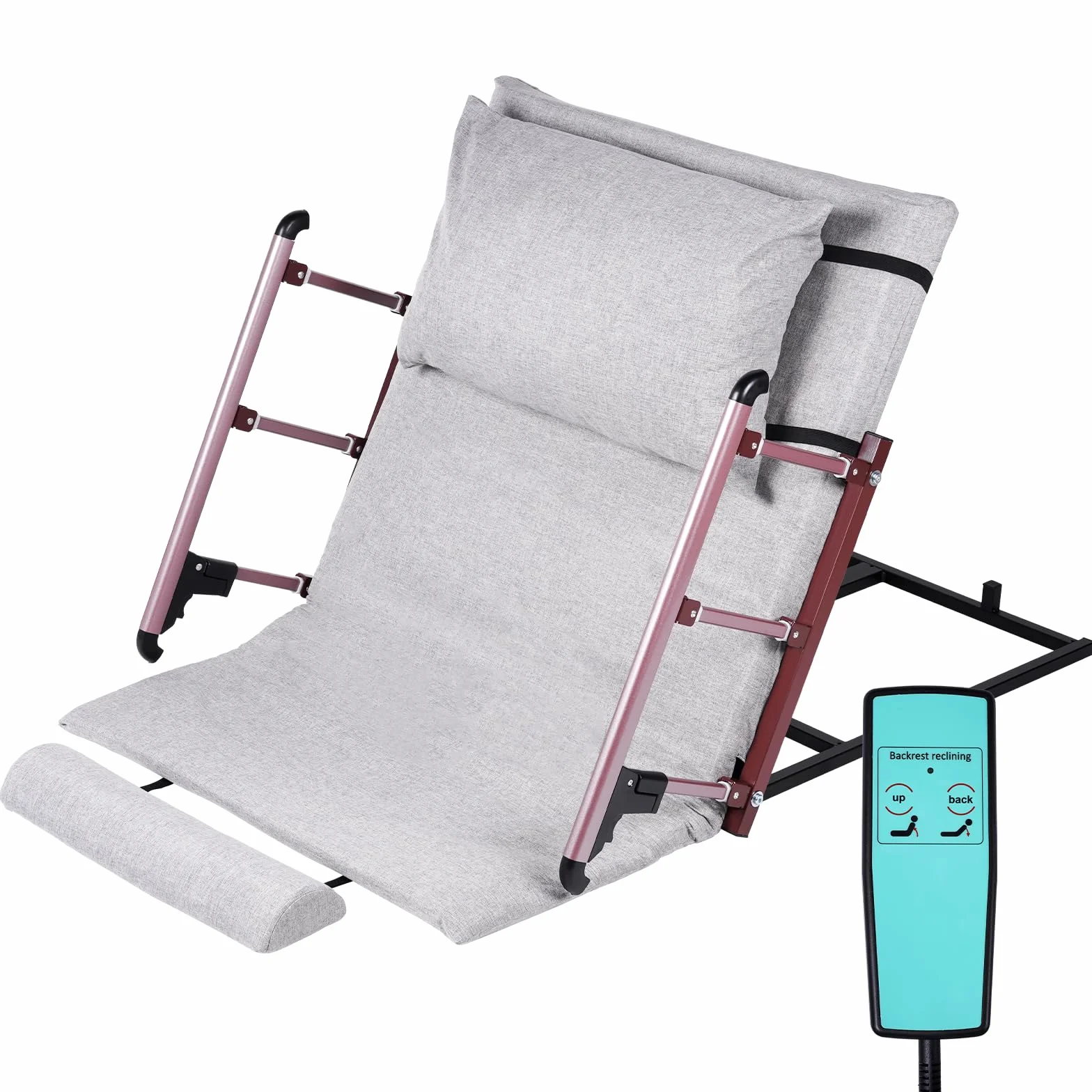 Schienale per letto sollevabile per anziani, elettrico, regolabile, con federa per cuscino per anziani, schienale per sollevamento del letto elettrico, supporto per sedersi e dormire, struttura in