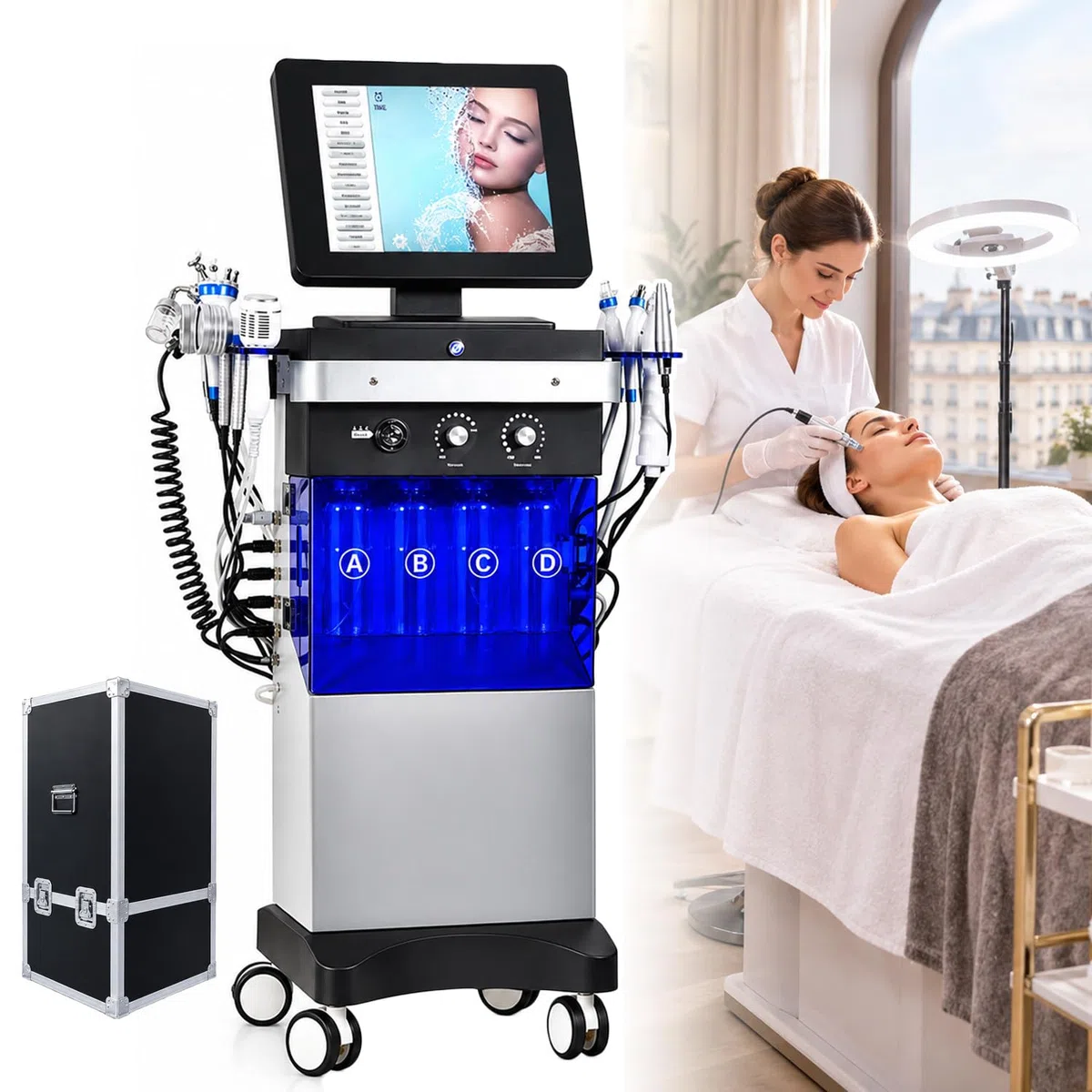Macchinario Hydra-Facial 17-in-1 a Ossigeno E Acqua,Per Uso Domestico,Spa