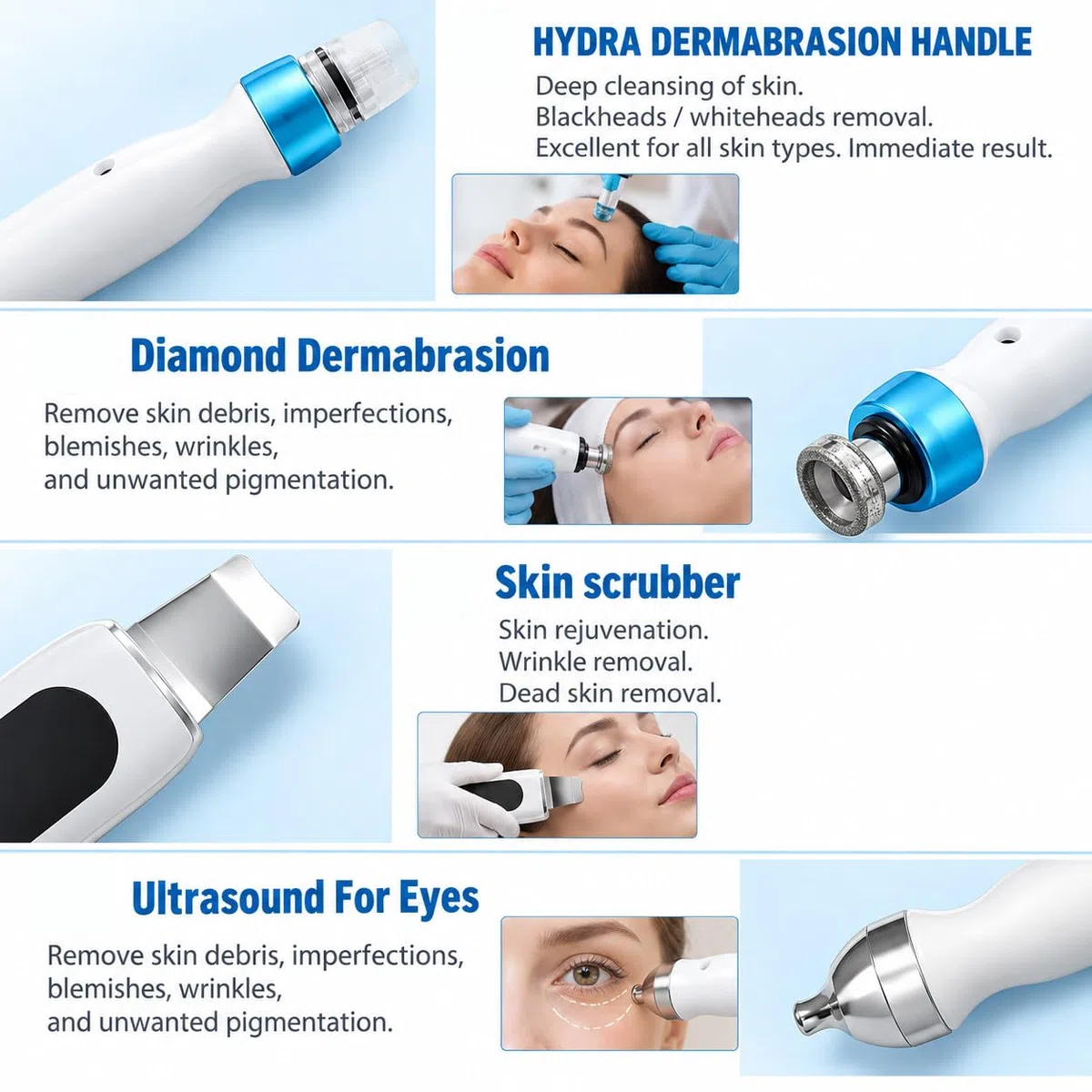Macchinario Hydra-Facial 17-in-1 a Ossigeno E Acqua,Per Uso Domestico,Spa
