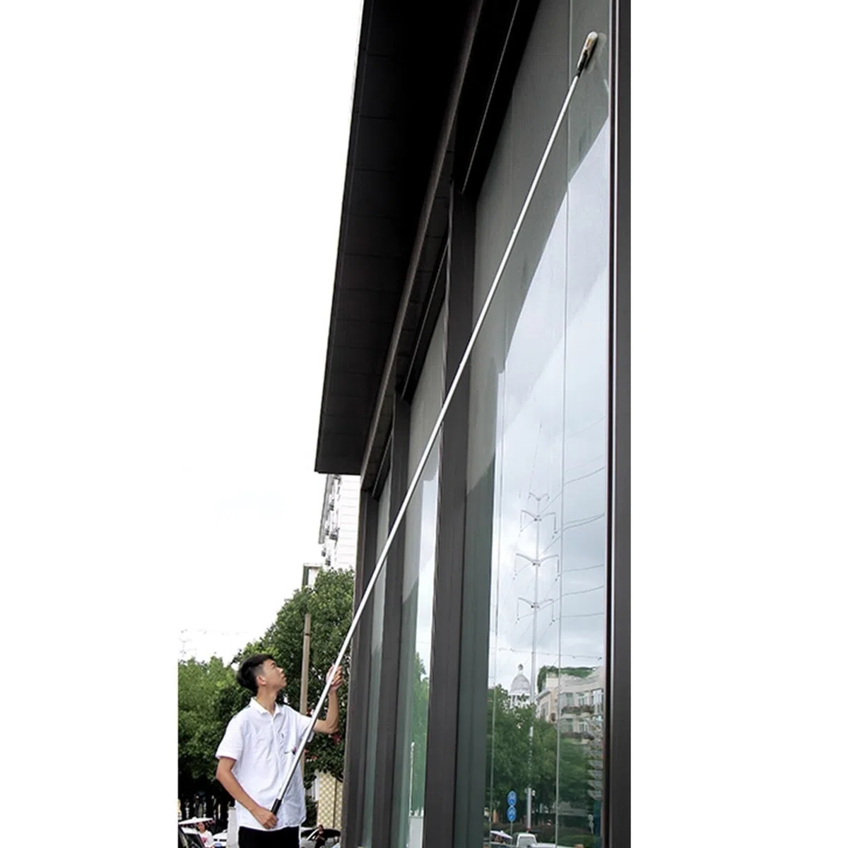 Asta telescopica per pulizia vetri finestre, strumento professionale estensibile per finestre alte, kit tergivetro per lavare vetri (1,4‑10m)(4.4m/173.2inch/14.4ft)