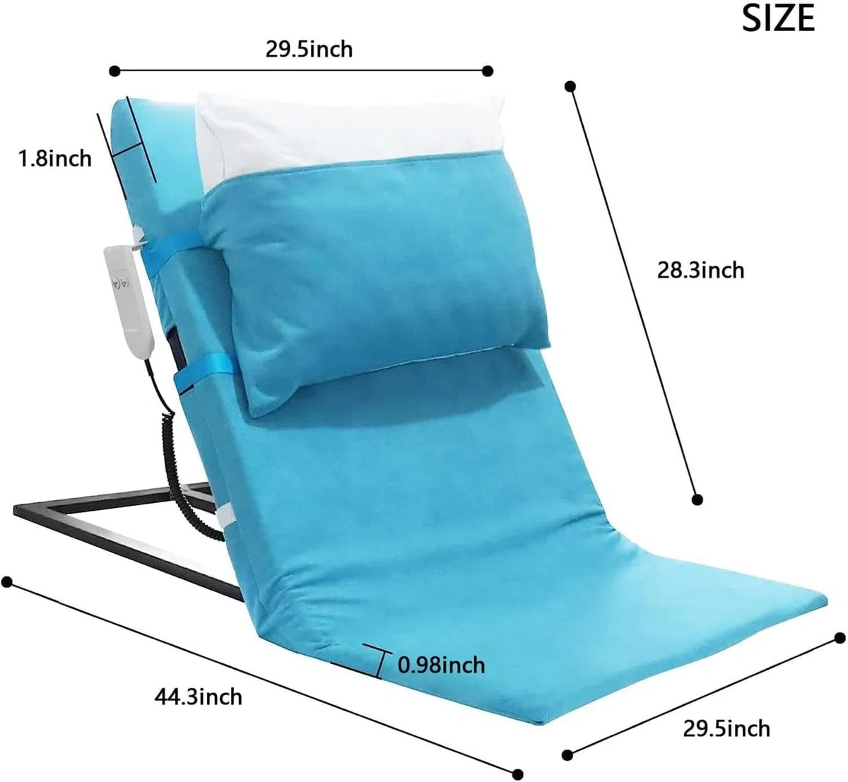 Sollevatore di Cuscino Medico Sit-up Regolabile Elettrico Alzata Assistita Schienale Regolabile Sollevabile Schienale Letto Include Sistema di Pompa Elettrica, A
