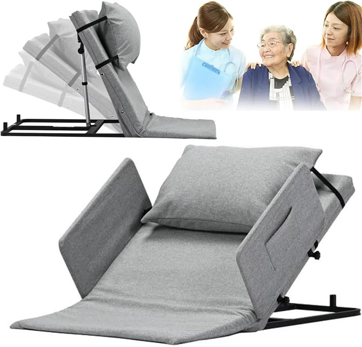 Sollevatore elettrico per schienale del letto, cuscino di supporto regolabile per anziani, sedia medica portatile per alleviare il dolore al collo e alla zona lombare
