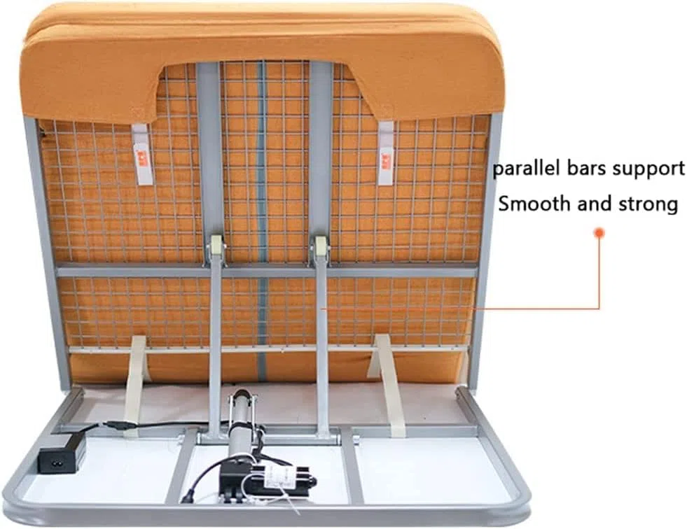 Schienale elettrico regolabile per letto, supporto portatile per sedersi, struttura in acciaio inox e tessuto traspirante per il comfort di collo e testa
