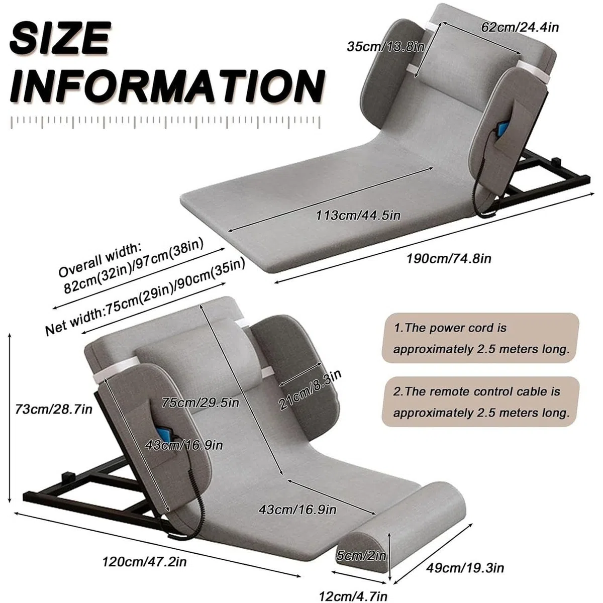 Schienale Del Letto Con Sollevamento Elettrico - Supporto Collo/Lombare