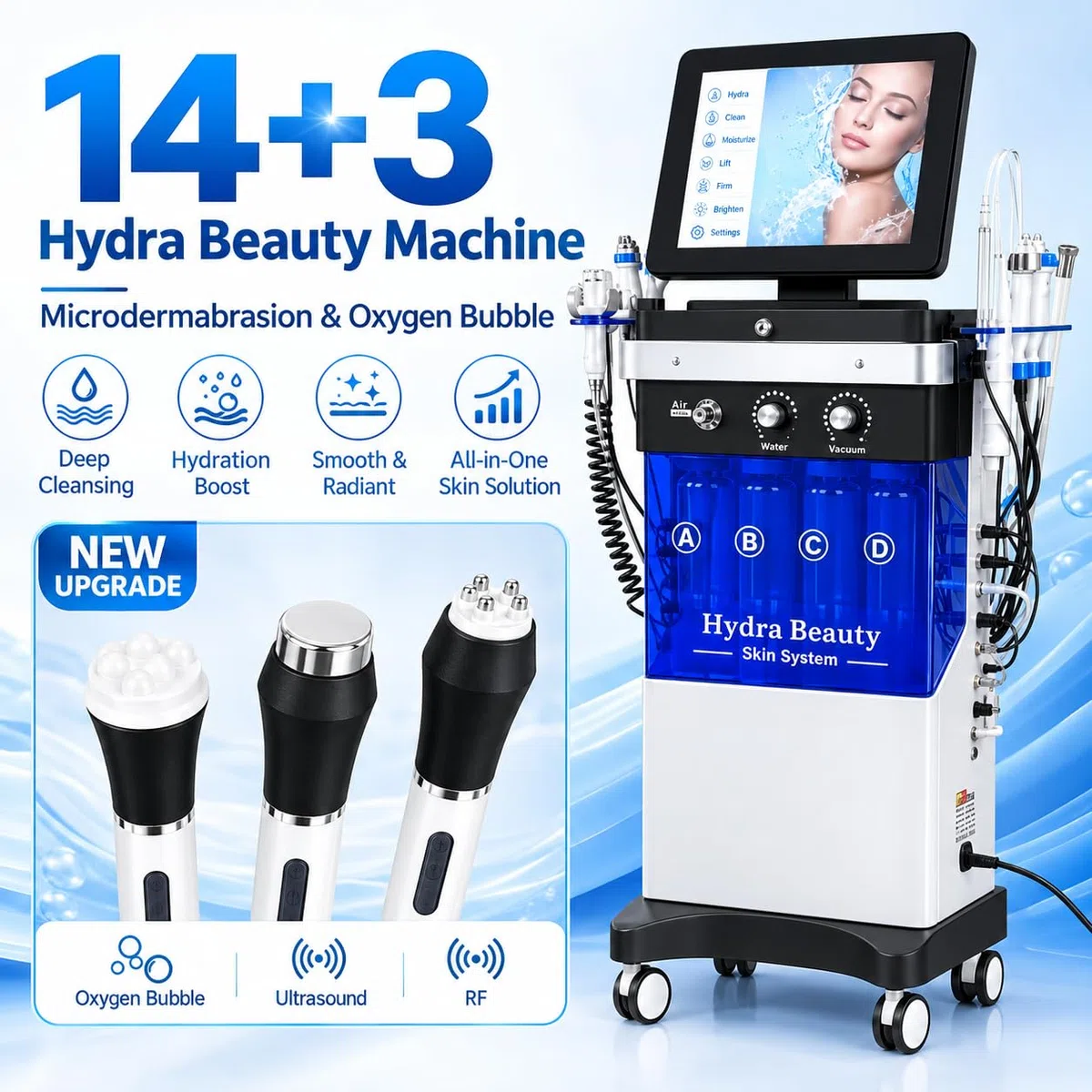 Macchinario Hydra-Facial 17-in-1 a Ossigeno E Acqua,Per Uso Domestico,Spa