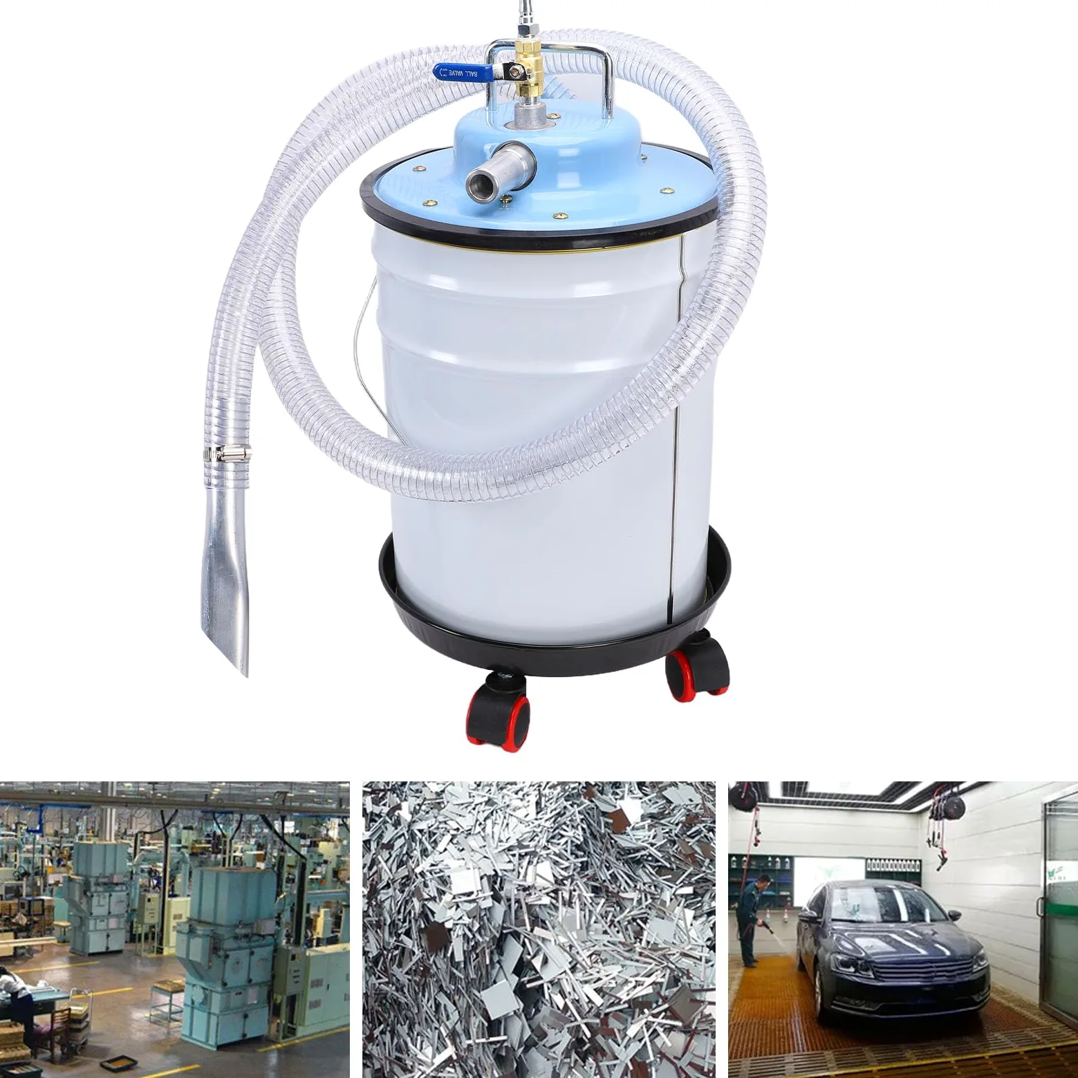 Aspirapolvere umido-secco pneumatico industriale da 20 litri.Detergente per acciaio inossidabile per negozi