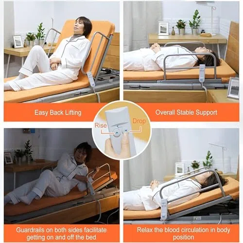 Schienale elettrico regolabile per letto, supporto portatile per sedersi, struttura in acciaio inox e tessuto traspirante per il comfort di collo e testa